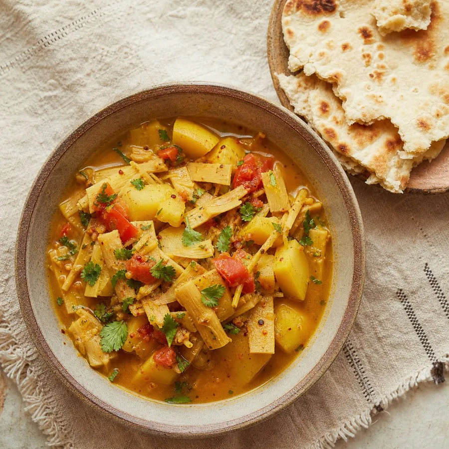 Nepali Aaloo Tama Bamboo Shoot Curry, finished dish