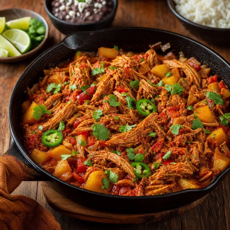 Nicaraguan Indio Viejo Turkey Skillet, finished dish