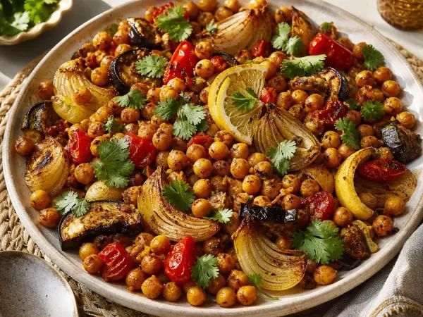 Omani Shuwa-Spiced Chickpea Traybake, finished dinner