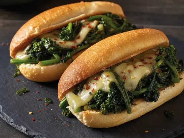 Philadelphia Broccoli Rabe and Provolone Hoagies, finished dish