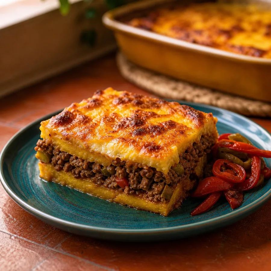 Puerto Rican Pastelón Plantain Beef Bake, finished dish
