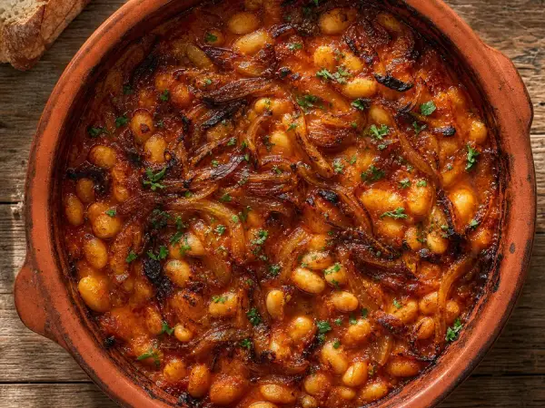 Serbian baked beans with paprika onions