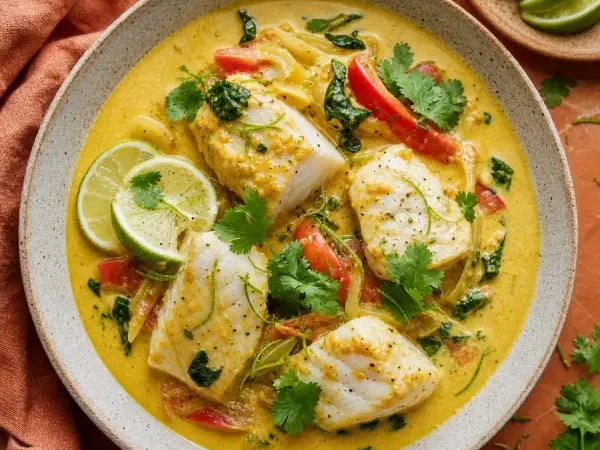 Solomon Islands Coconut Lime Fish Curry, finished dinner