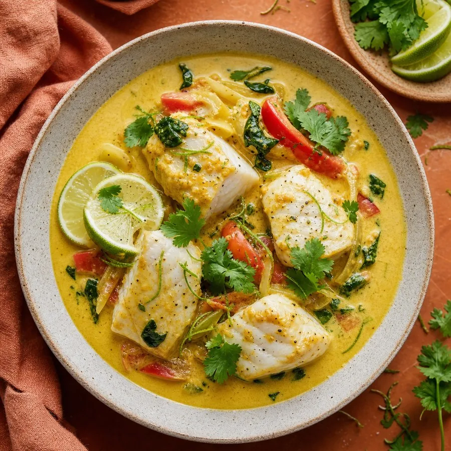 Solomon Islands Coconut Lime Fish Curry, finished dinner
