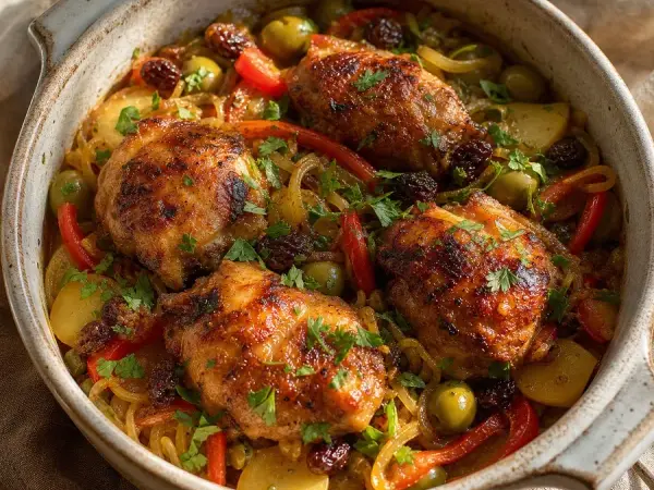 Surinamese Pomtajer-Inspired Chicken Bake, finished dish