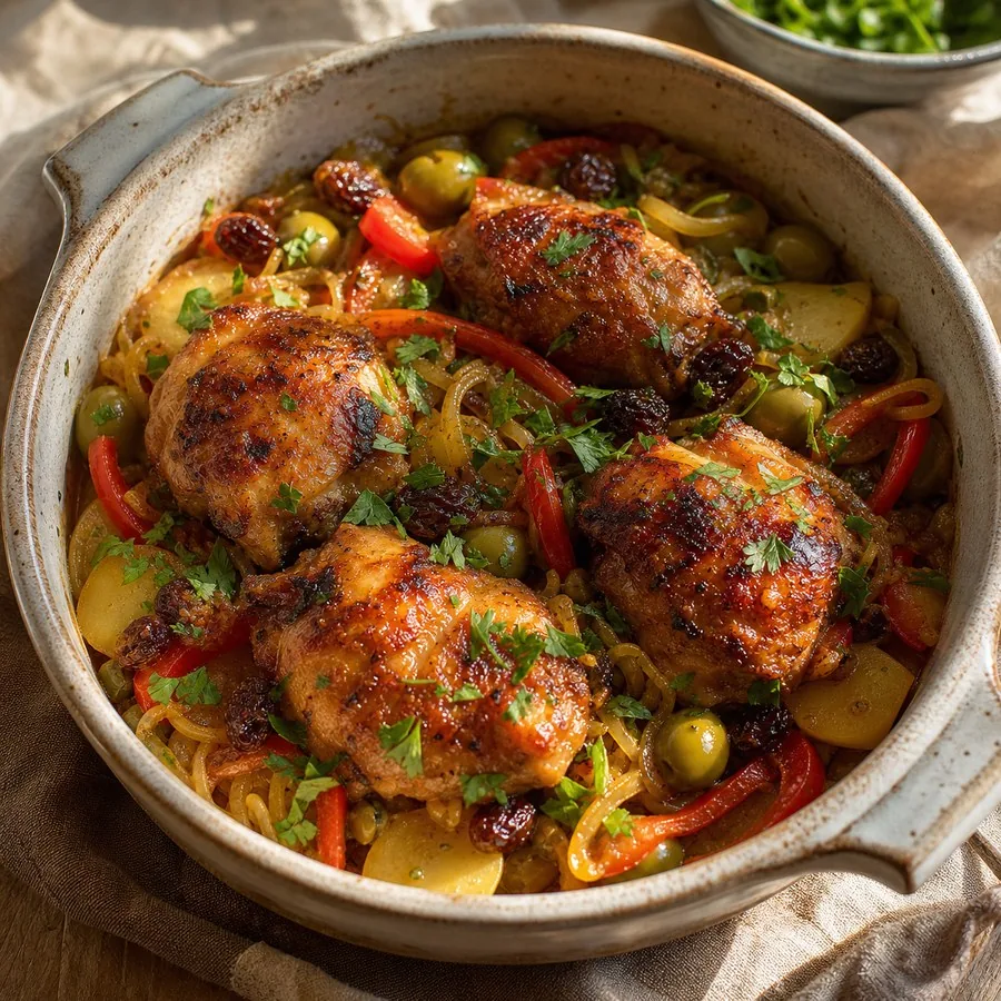 Surinamese Pomtajer-Inspired Chicken Bake, finished dish