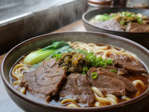 Taiwanese Beef Noodle Soup, finished dish