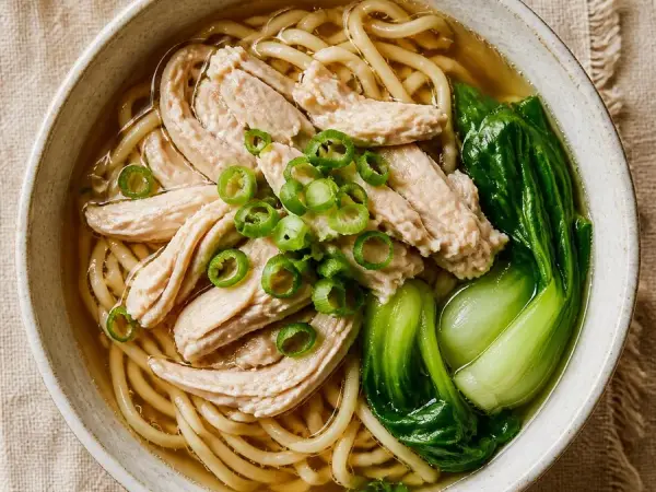 Taiwanese Sesame Oil Chicken Noodle Soup, original finished dish food photograph