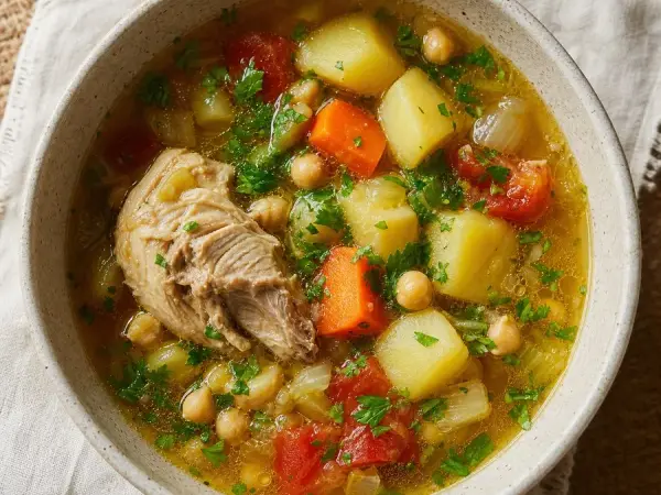 Tajik Shurbo Chicken Soup, original finished dish food photograph