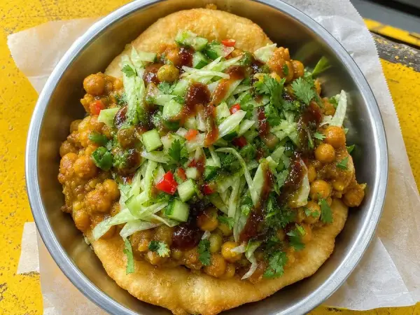 Trinidadian Chickpea Doubles Bowls, finished dish