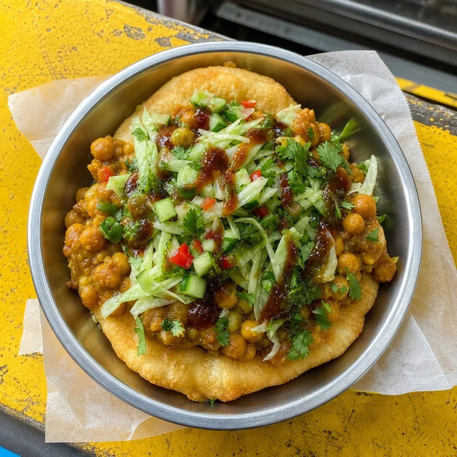 Trinidadian Chickpea Doubles Bowls, finished dish