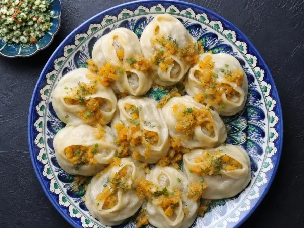Uyghur Manta Pumpkin Dumplings, original finished dish food photograph