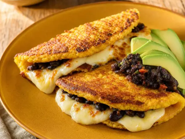 Venezuelan Cachapas with Cheese, finished dish