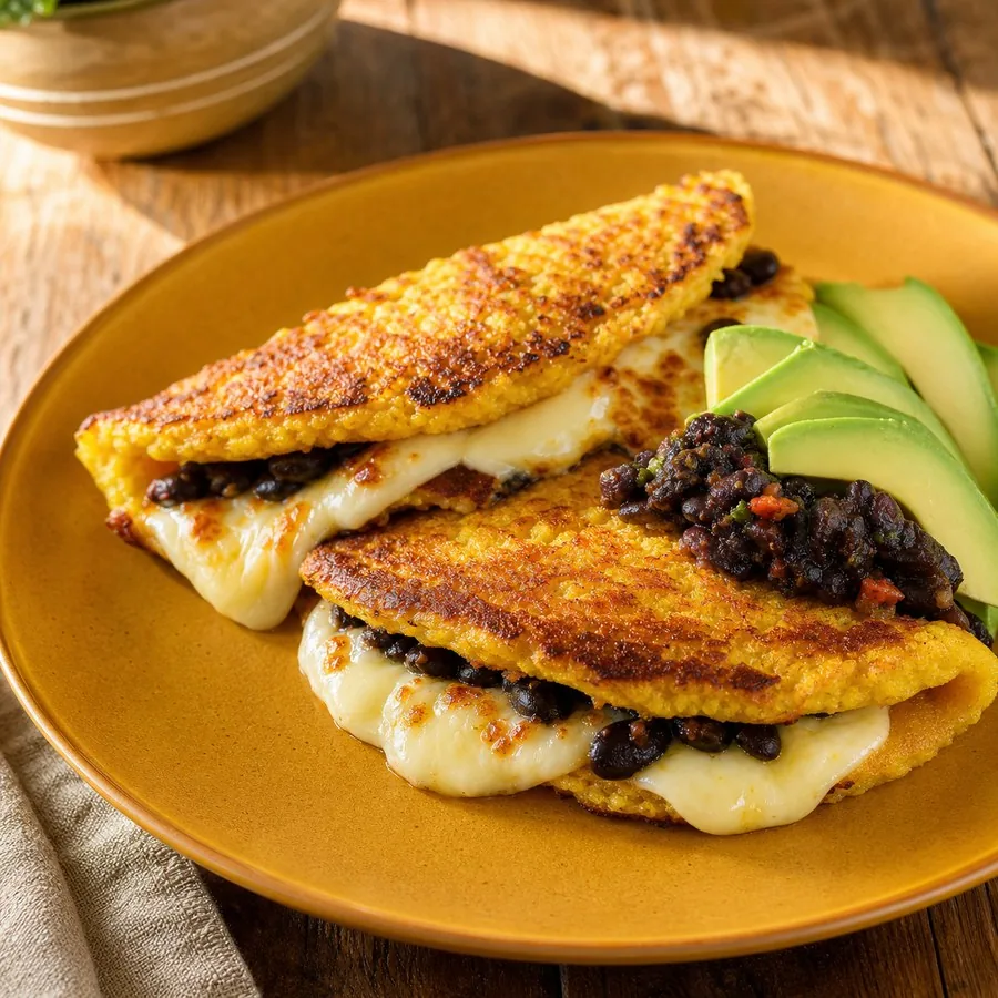 Venezuelan Cachapas with Cheese, finished dish