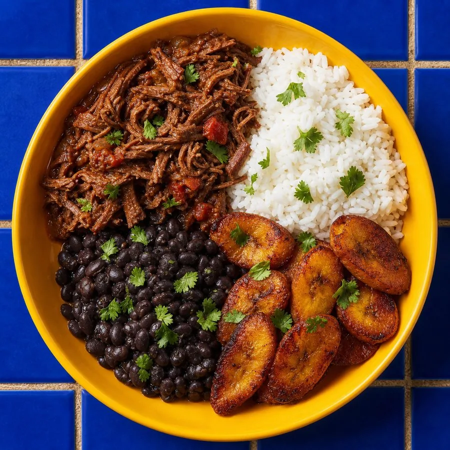 Venezuelan Pabellon-Inspired Beef Rice Bowls, finished dish
