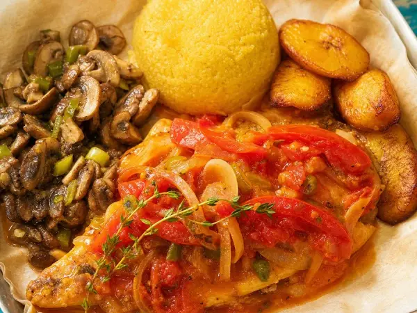 Virgin Islands Fungi and Tomato Fish, finished dish