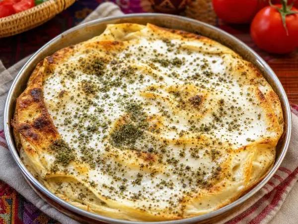 Yemeni Shafout Yogurt Bread Layers, finished dish