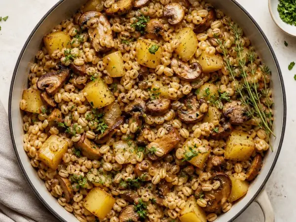 Yukon Mushroom and Barley Skillet, finished dish